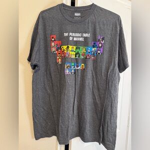 Marvel Charcoal Graphic Tee with Periodic Table of Marvel 2X